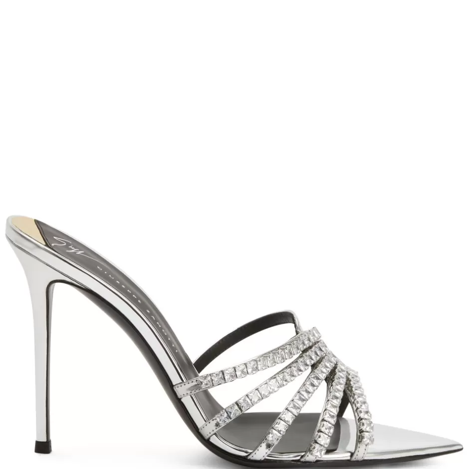 Giuseppe Zanotti Sandals*Intriigo Baguette Silver