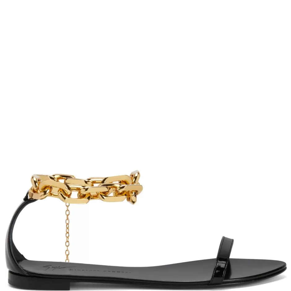 Giuseppe Zanotti Flats*Intriigo Chain Black