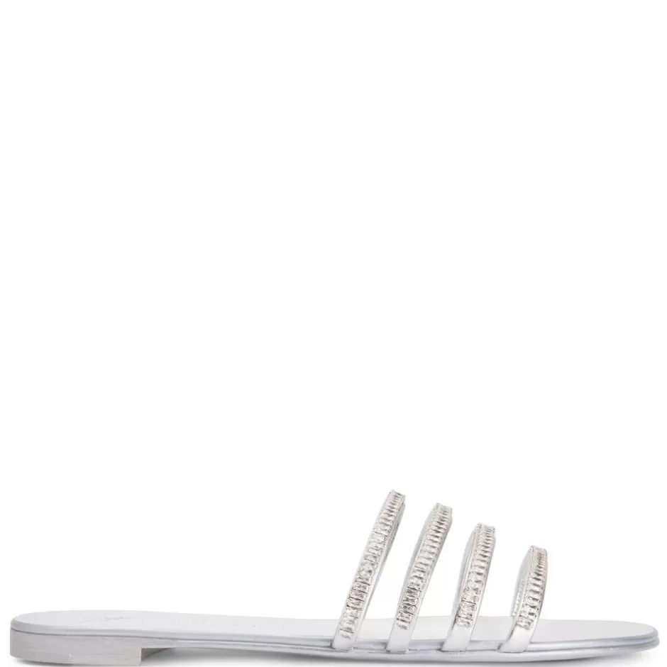 Giuseppe Zanotti Flats*Iride Crystal Silver