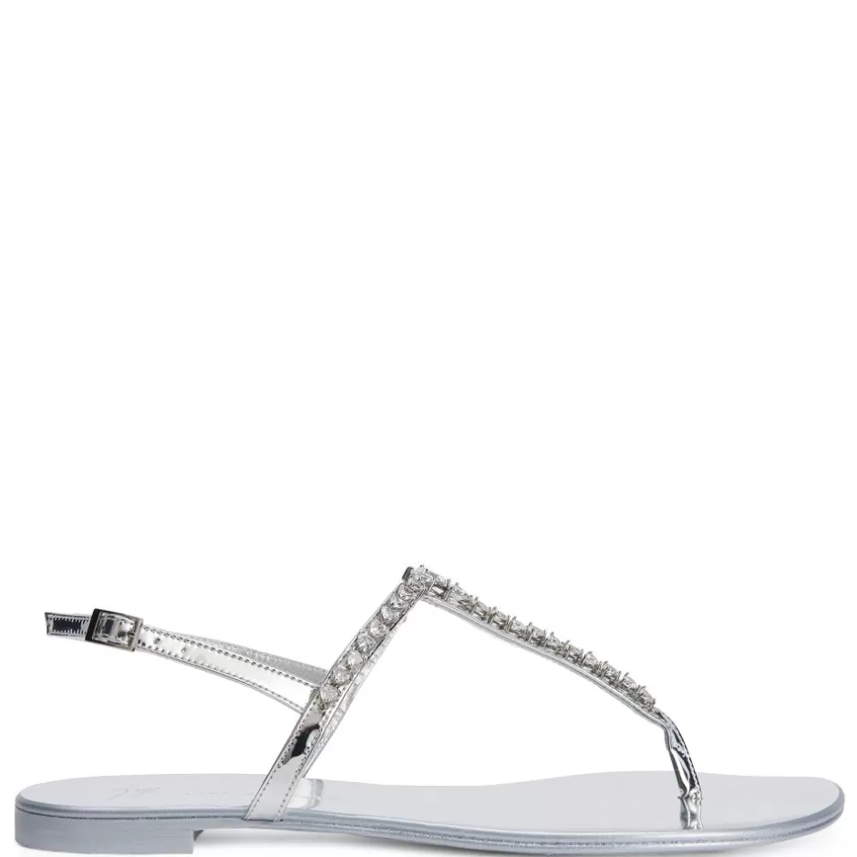 Giuseppe Zanotti Flats*Minnah Flat Silver