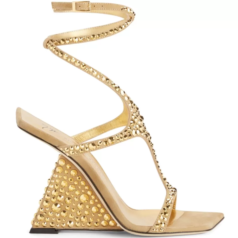 Giuseppe Zanotti Sandals*Tutankamon Crystal Gold